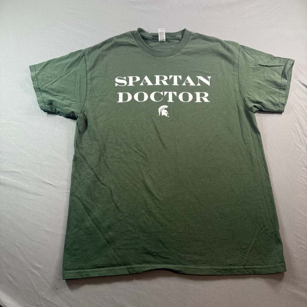 Michigan State Spartans Spartan Doctor Green T-Shirt Gildan Large